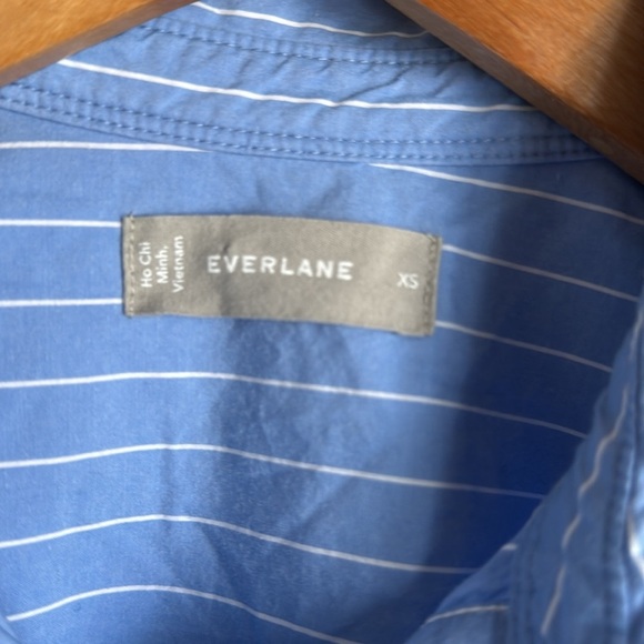 Everlane Blue & White Striped Relaxed Fit Button-Down Shirt XS - Picture 8 of 14
